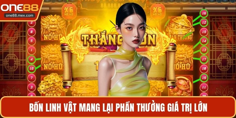Bốn linh vật mang lại phần thưởng giá trị lớn